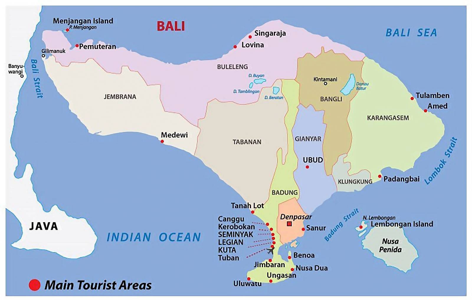 Остров Бали на карте